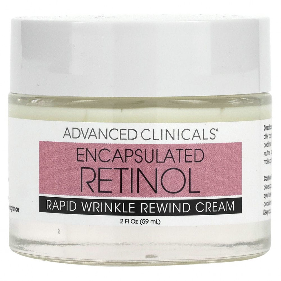  Advanced Clinicals, Encapsulated Retinol, Rapid Wrinkle Rewind Cream, Fragrance Free, 2 fl oz (59 ml)    -     , -, 