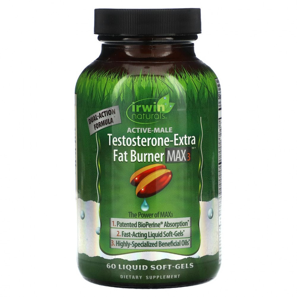  Irwin Naturals, Active-Male, Testosterone-Extra Fat Burner MAX 3, 60      -     , -, 