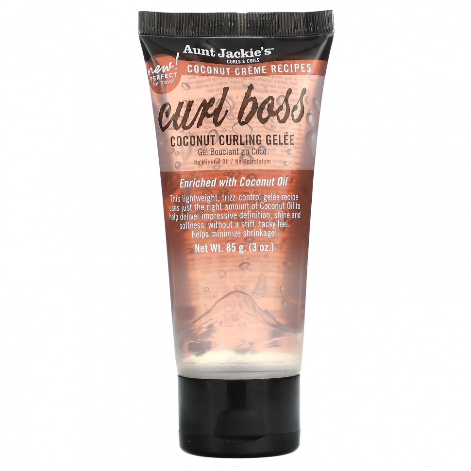  Aunt Jackie's Curls & Coils, Curl Boss, Coconut Curling Gelee, 85  (3 )    -     , -, 