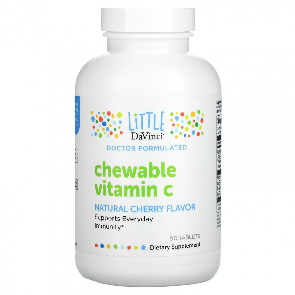  Little DaVinci, Chewable Vitamin C, Natural Cherry Flavor, 90 Tablets    -     , -, 