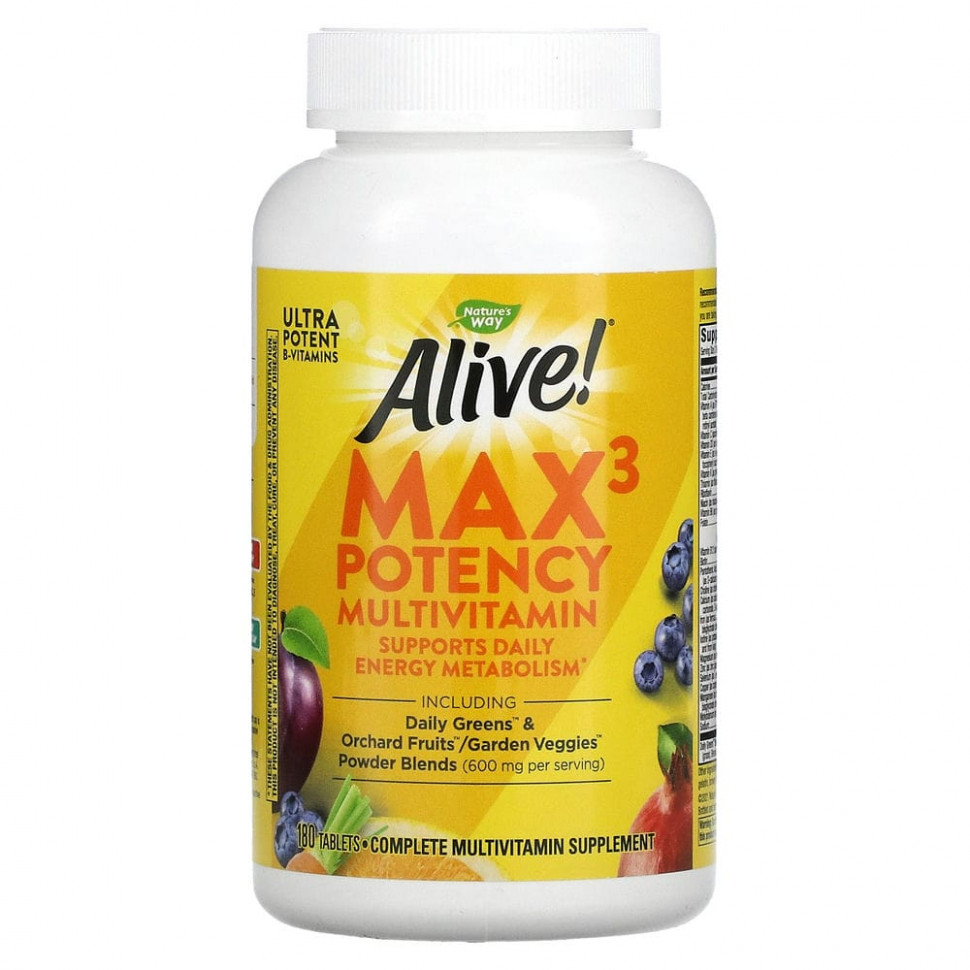  Nature's Way, Alive! Max3 Potency, , 180     -     , -, 