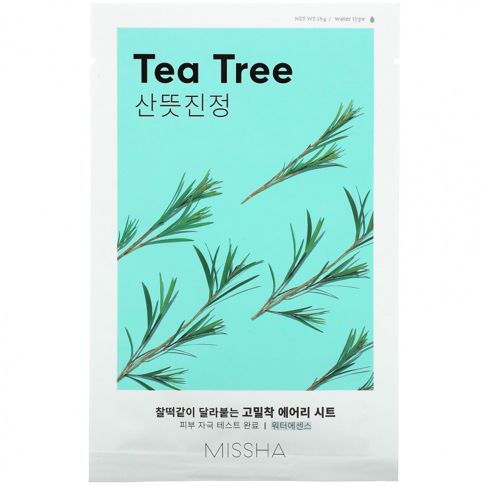  Missha,   Airy Fit Beauty Sheet Mask, Tea Tree, 1 , 19     -     , -, 