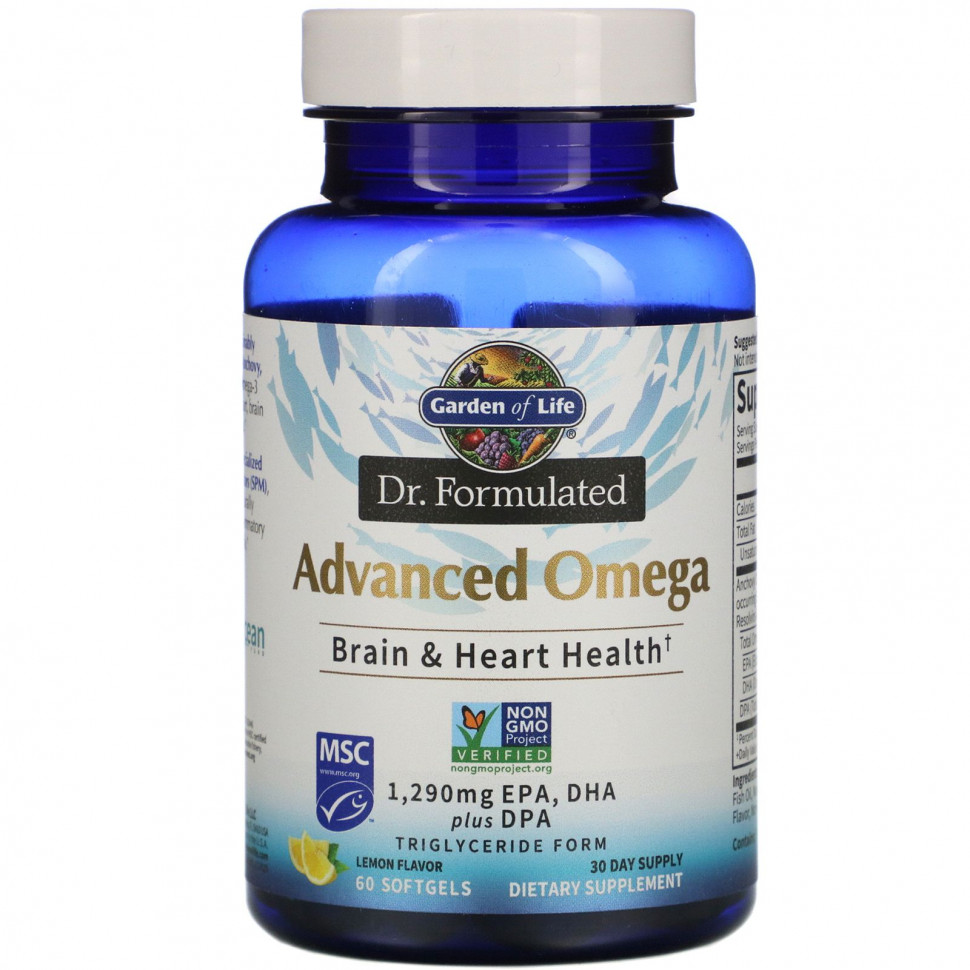  Garden of Life,    Formulated, Advanced Omega, , 60      -     , -, 