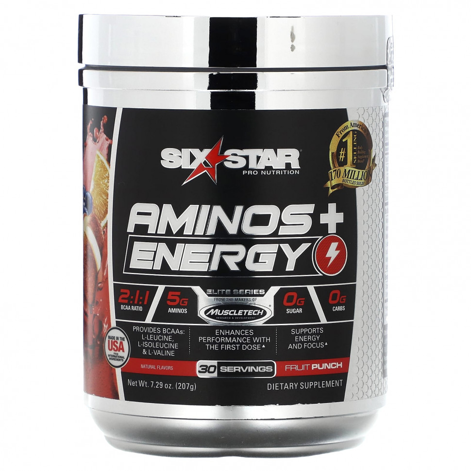  SIXSTAR, Elite Series, Aminos + Energy,  , 207  (7,29 )    -     , -, 