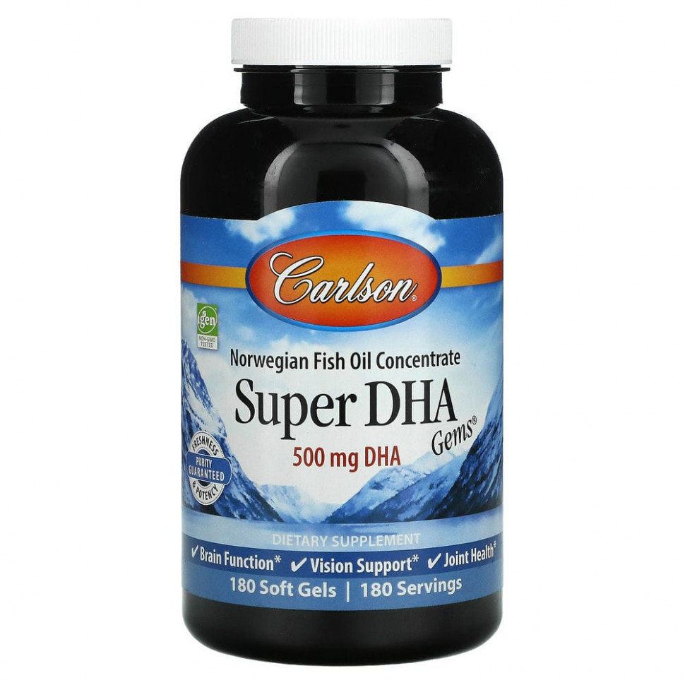  Carlson Labs, Super-DHA Gems, 500 , 180      -     , -, 