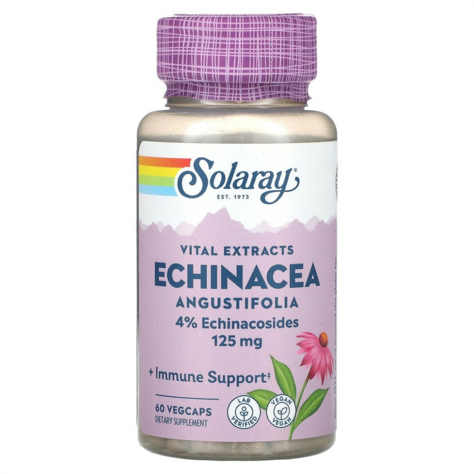  Solaray, Vital Extracts, Echinacea Angustifolia, 125 mg, 60 VegCaps    -     , -, 