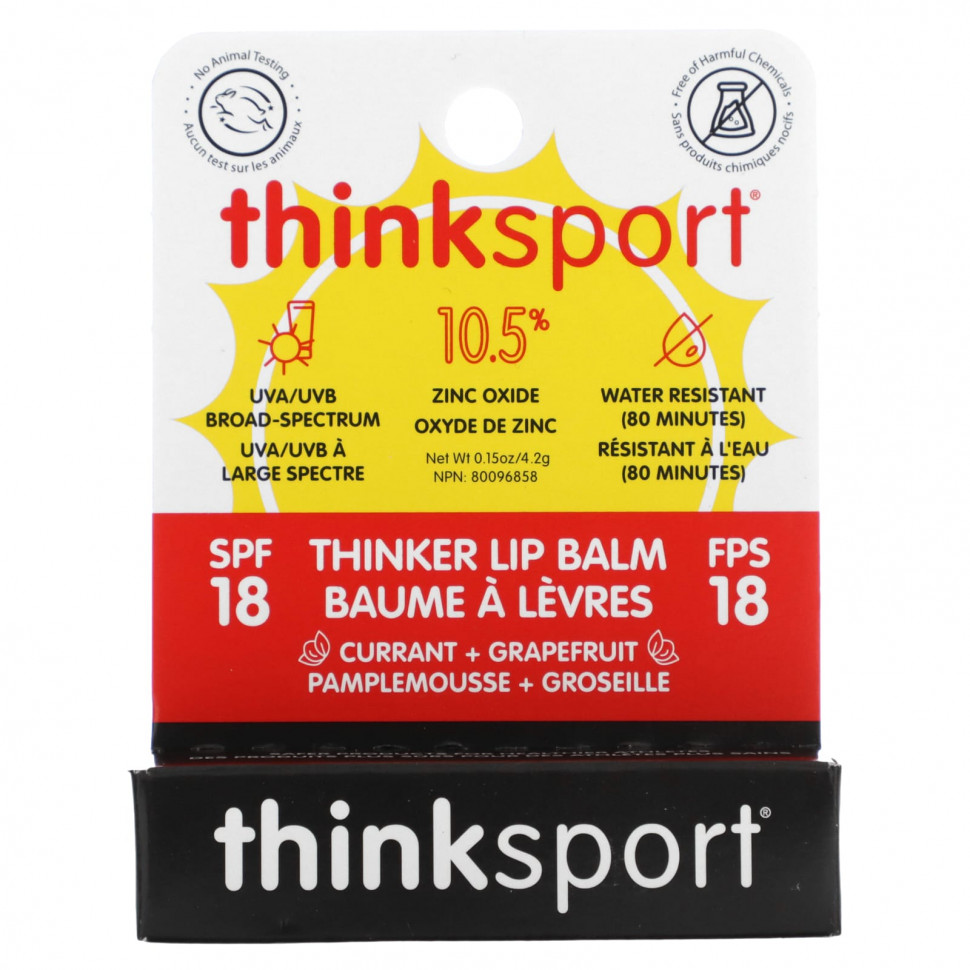 ������ ������ Think, Thinksport, ������� ��� ��� Thinker, SPF 18, ��������� � ���������, 4,2 � (0,15 �����)  IHerb (������) ����