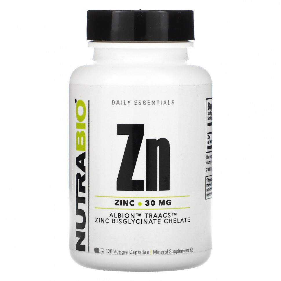 ������ ������ NutraBio Labs, Zn, ����, 30 ��, 120 ������������ ������  IHerb (������) ����