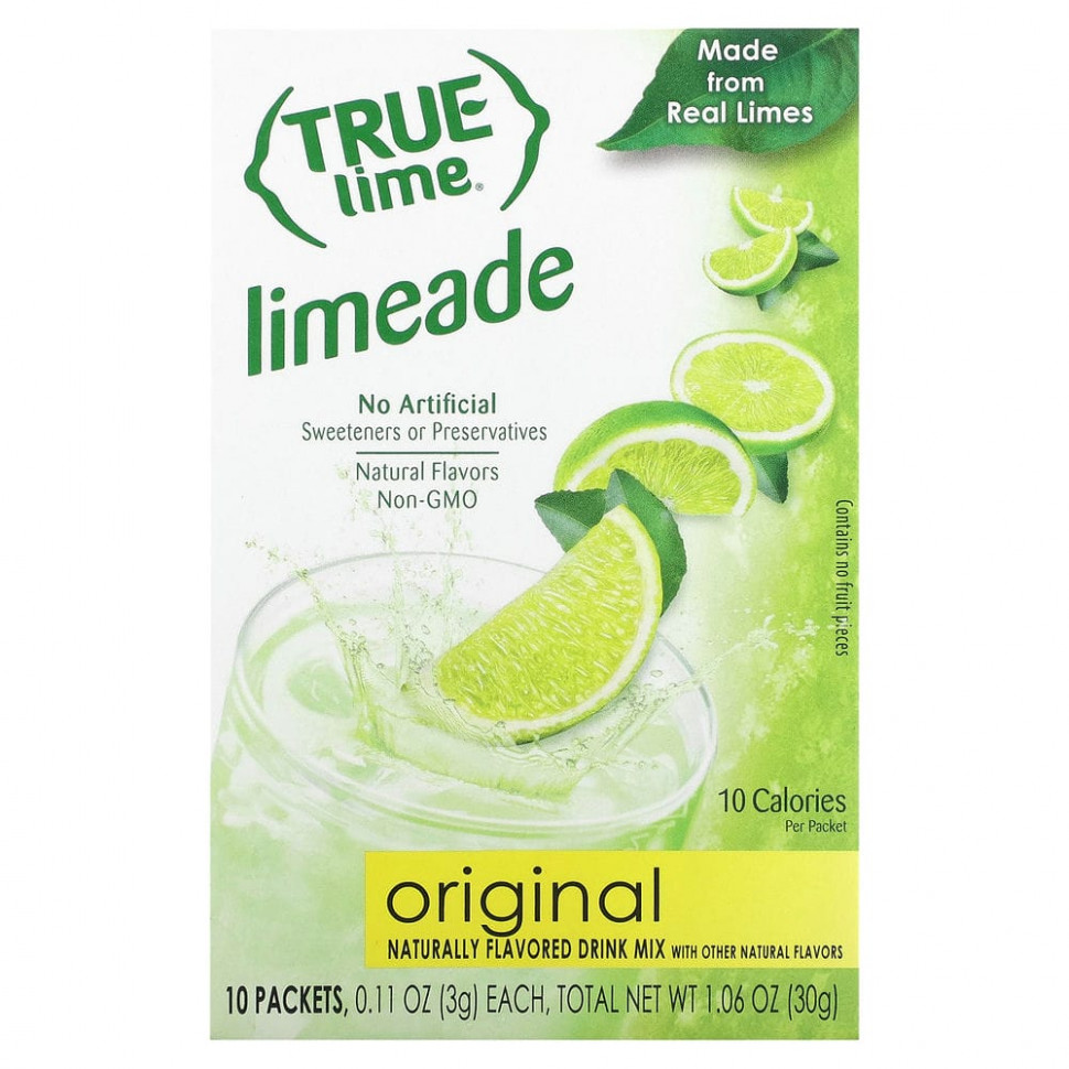 ������ ������ True Citrus, True Lime, ������, ������������, 10 ��������� �� 3 � (0,11 �����)  IHerb (������) ����