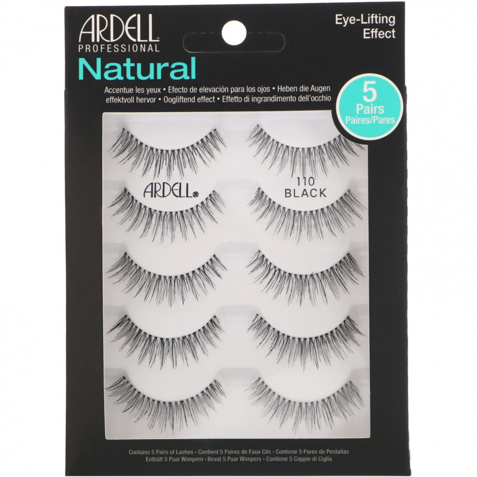  Ardell, Natural, Lash #110, 5 Pairs    -     , -, 