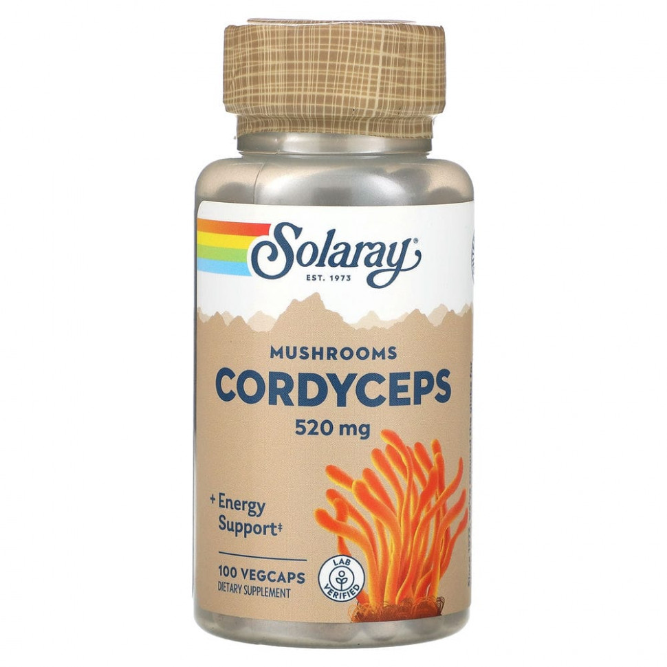  Solaray, Cordyceps Mushrooms, 520 mg, 100 VegCaps    -     , -, 