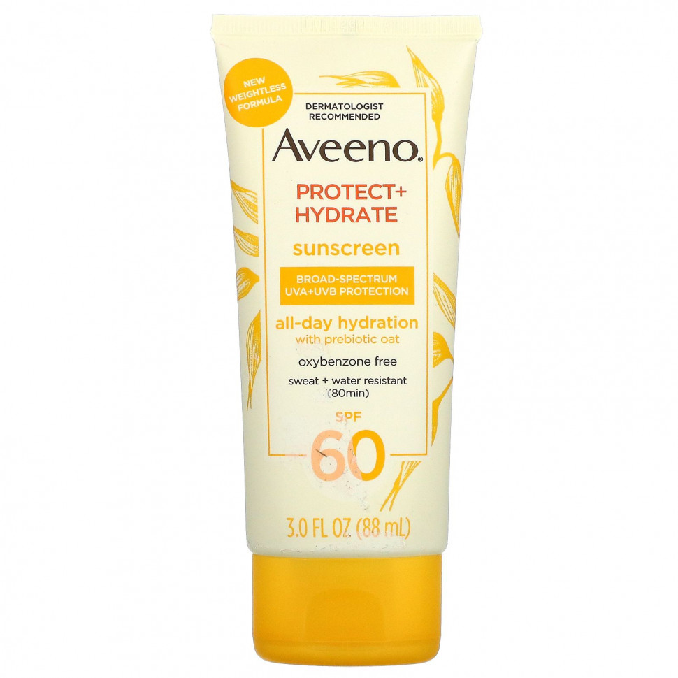 ������ ������ Aveeno, Protect + Hydrate, �������������� ����, SPF 60, 3 ������ ����� (88 ��)  IHerb (������) ����