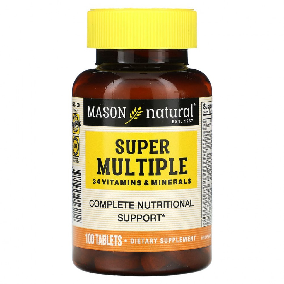 ������ ������ Mason Natural, Super Multiple 34 ��������� � ���������, 100 ��������  IHerb (������) ����