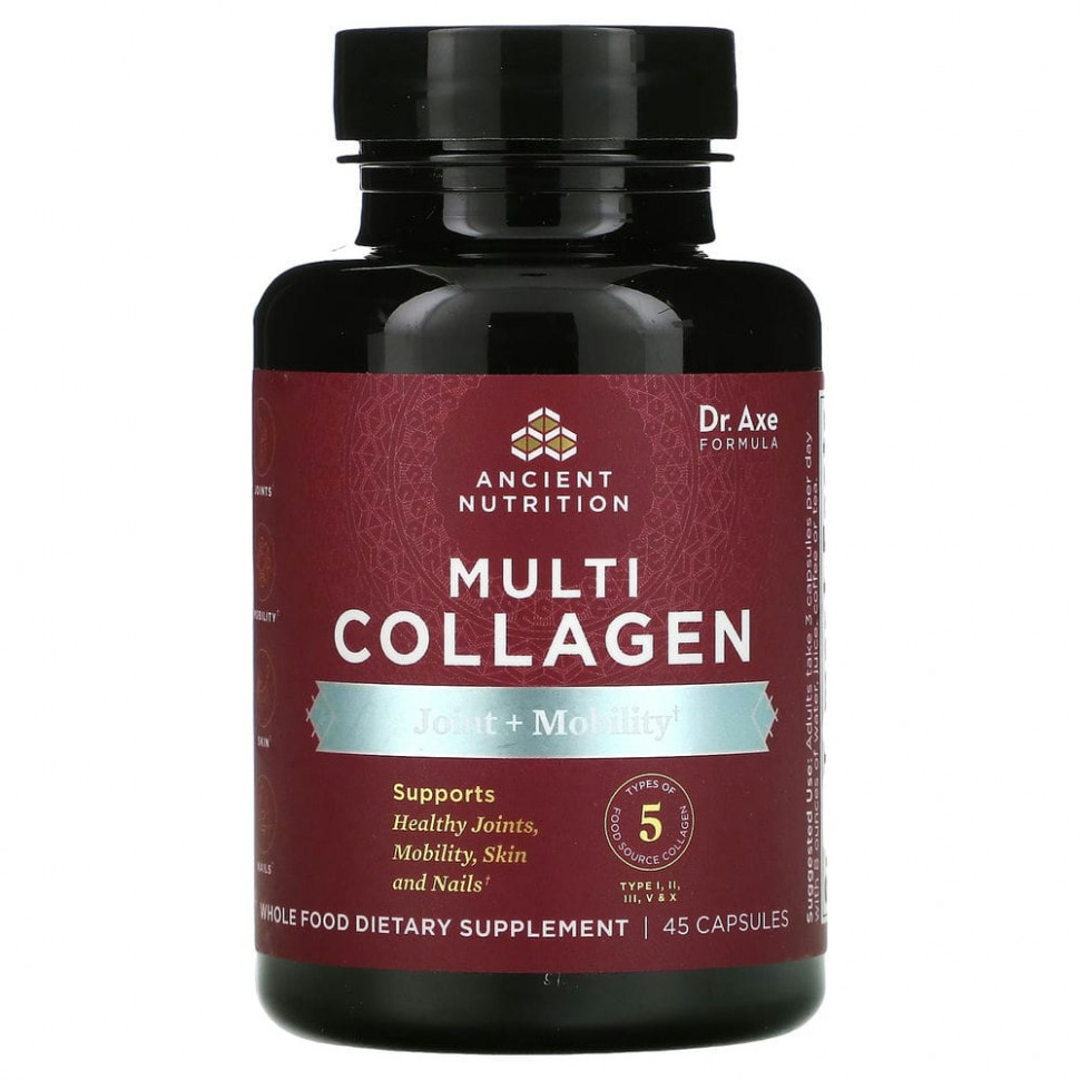 ������ ������ Dr. Axe / Ancient Nutrition, Multi Collagen, Joint + Mobility, 45 ������  IHerb (������) ����