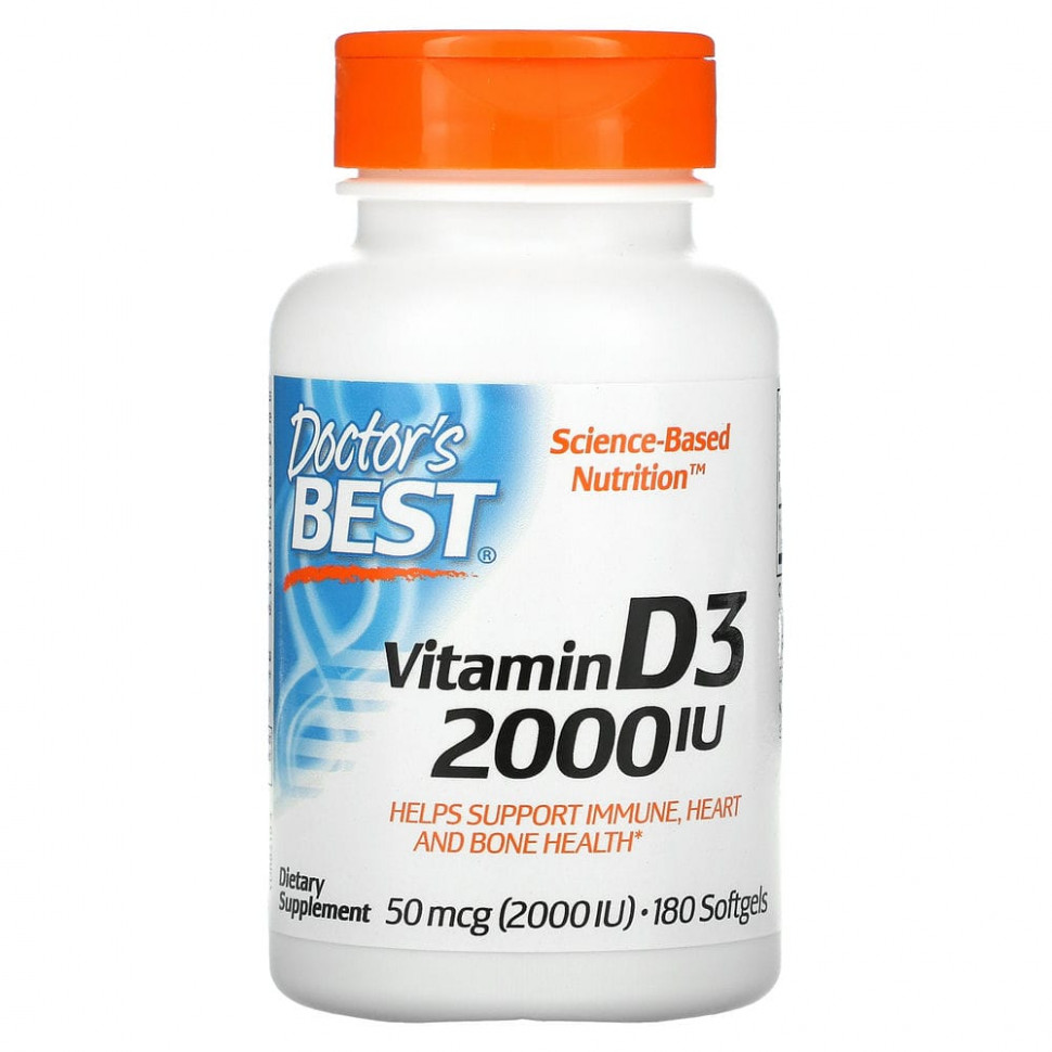 ������ ������ Doctor's Best, ������� D3, 50 ��� (2000 ��), 180 ������  IHerb (������) ����
