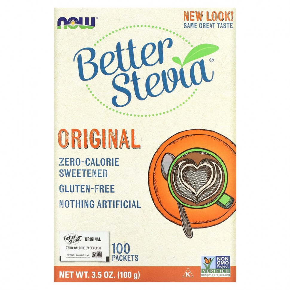 ������ ������ NOW Foods, Original Better Stevia, �������������, �� ���������� �������, 100 ���������, 100 � (3,5 �����)  IHerb (������) ����