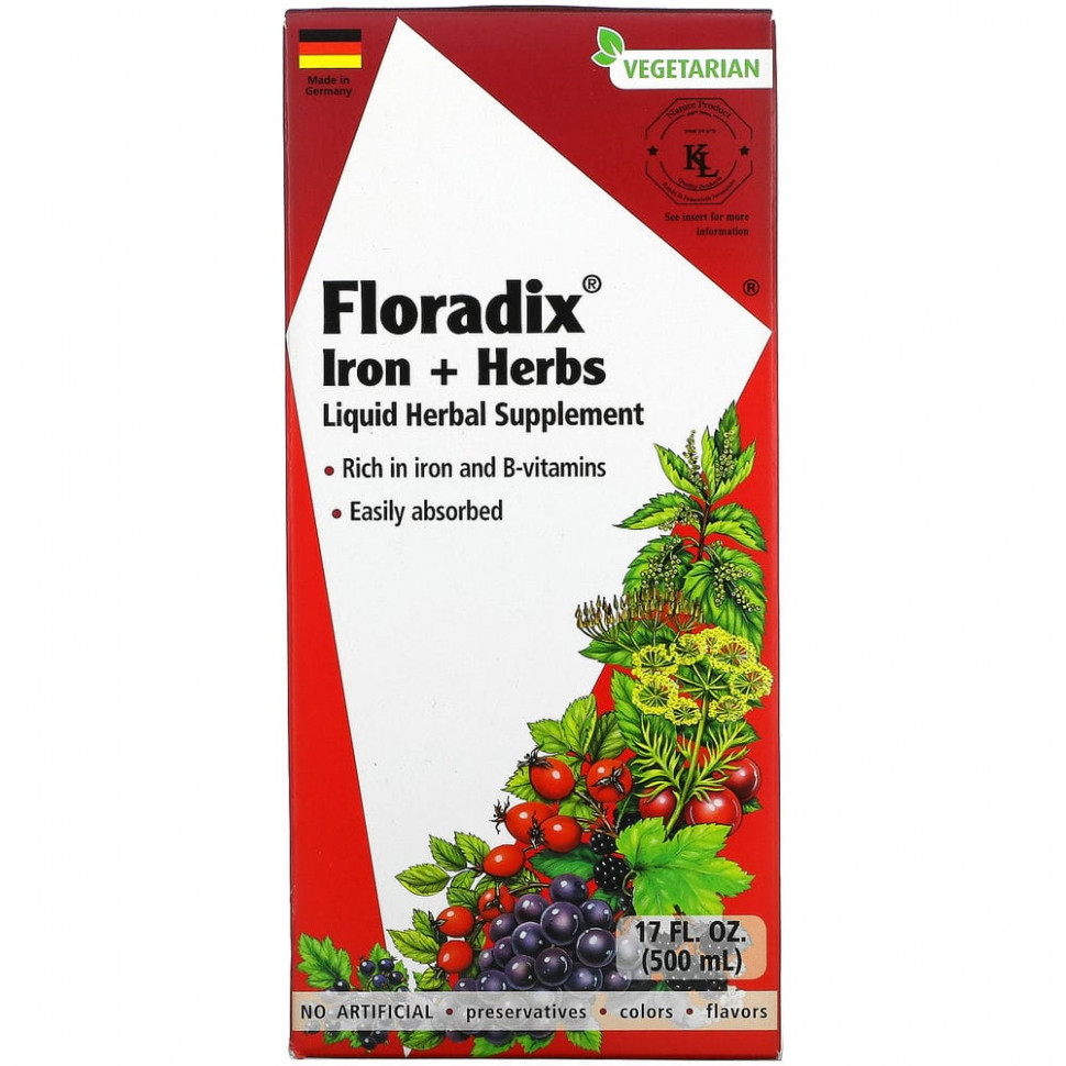 ������ ������ Gaia Herbs, Floradix, ������ � �����, 500 �� (17 ����. �����)  IHerb (������) ����