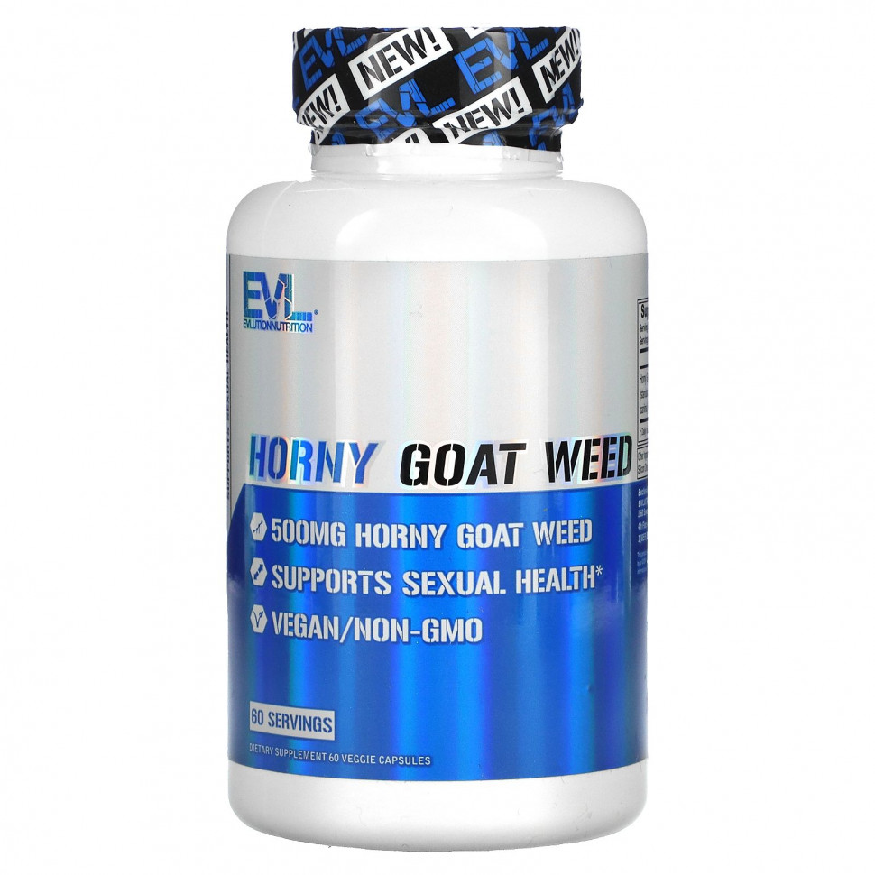  EVLution Nutrition, Horny Goat Weed, 500 mg , 60 Veggie Capsules    -     , -, 