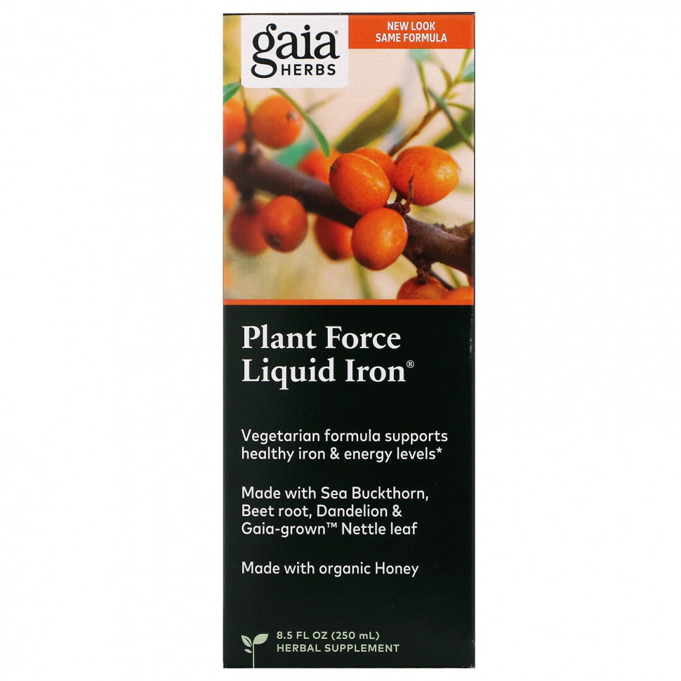  Gaia Herbs, Plant Force Liquid Iron, 250  (8,5 . )    -     , -, 