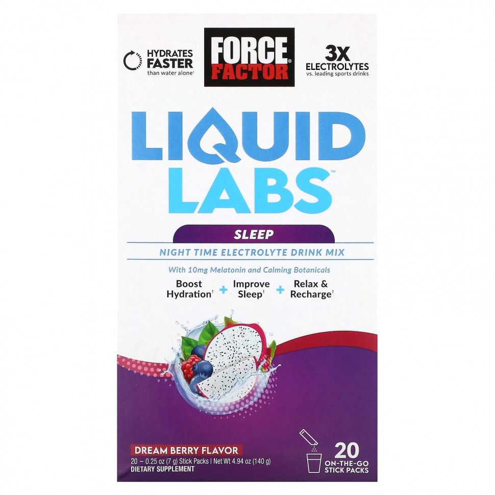  Force Factor, Liquid Labs, Sleep, Dream Berry, 20   7  (0,25 )    -     , -, 