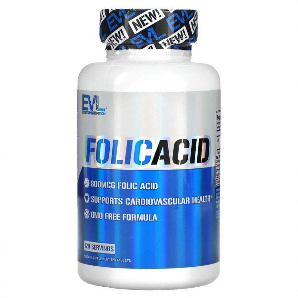������ ������ EVLution Nutrition, Folic Acid, 800 mcg, 120 Tablets  IHerb (������) ����