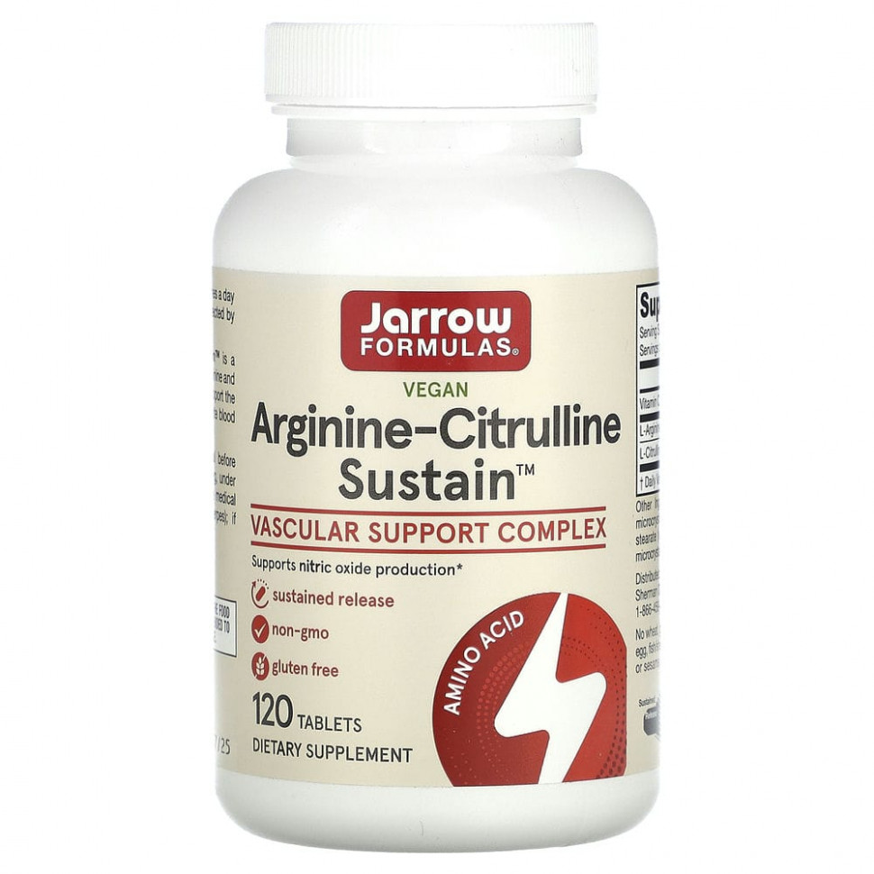������ ������ Jarrow Formulas, Arginine-Citrulline Sustain, ������� � ���������, 120 ��������  IHerb (������) ����