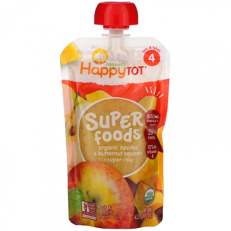  Happy Family Organics, Happy Tot, ,  4,  ,     , 120  (4,22 )    -     , -, 