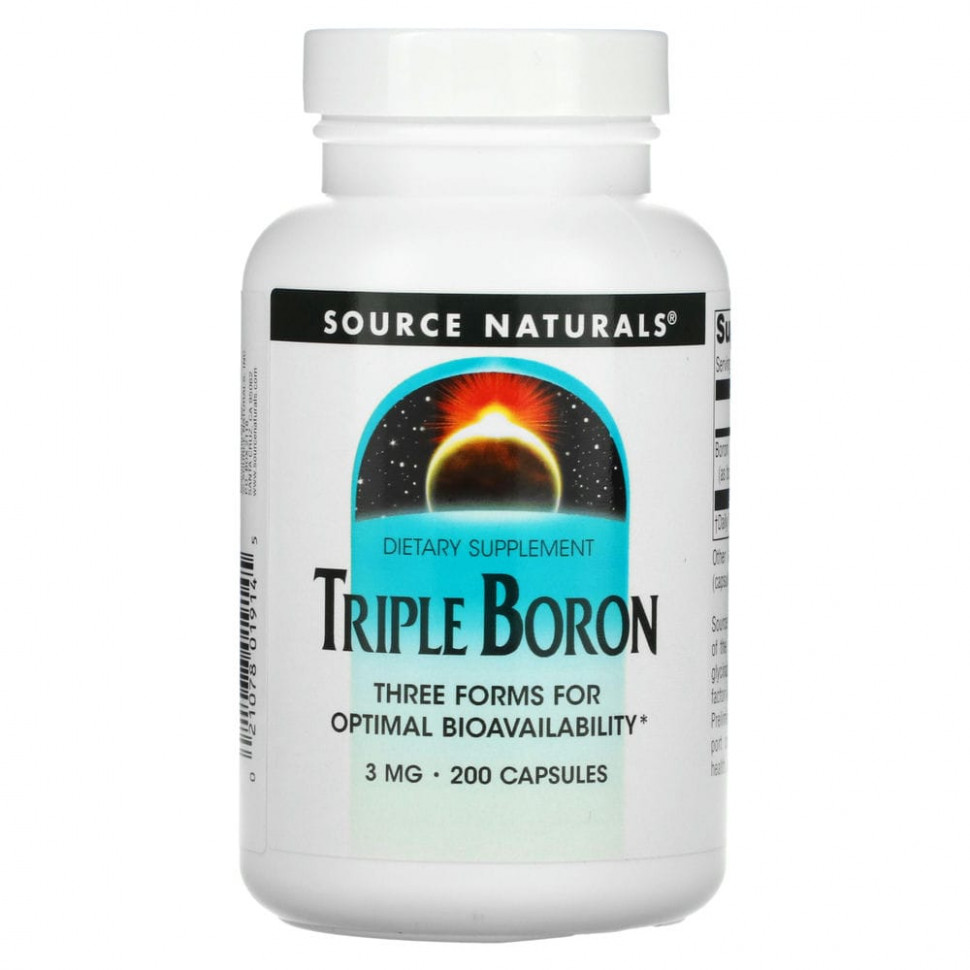  Source Naturals, Triple Boron, 3 , 200     -     , -, 