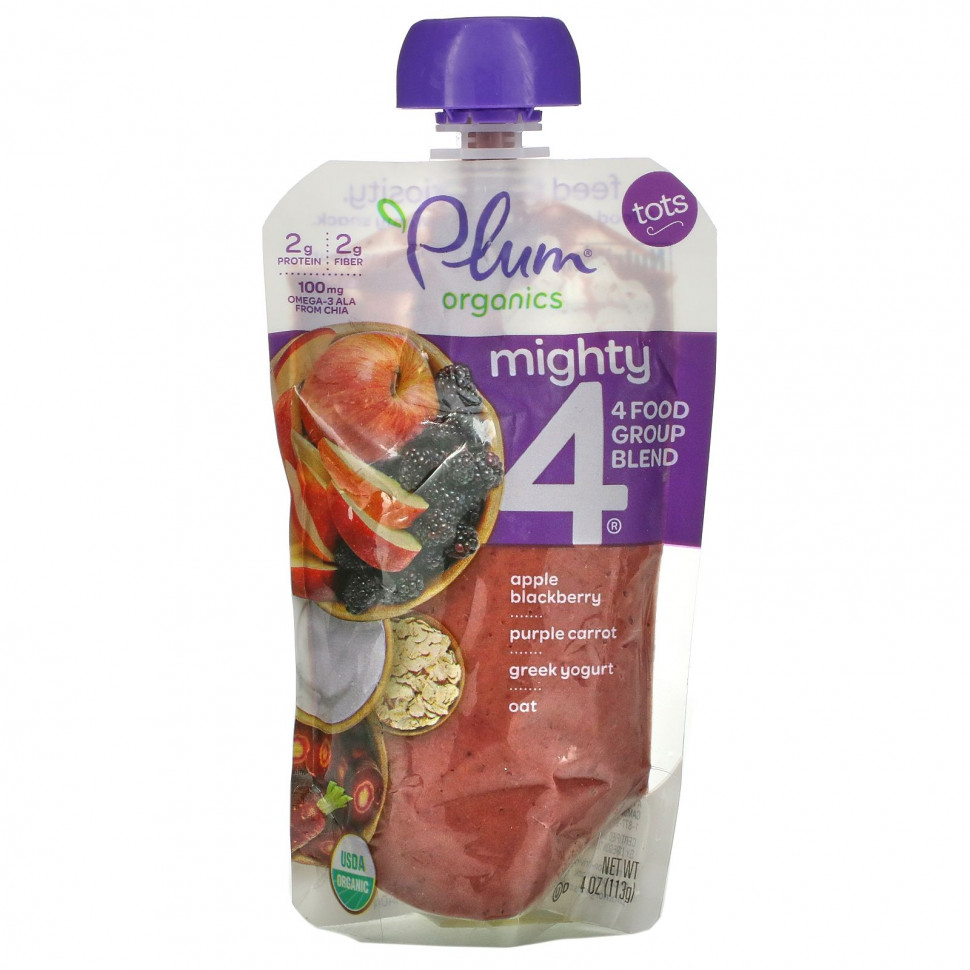  Plum Organics, Mighty 4,4 Food Group Blend,   , , ,  ,  , , 113  (4 )    -     , -, 