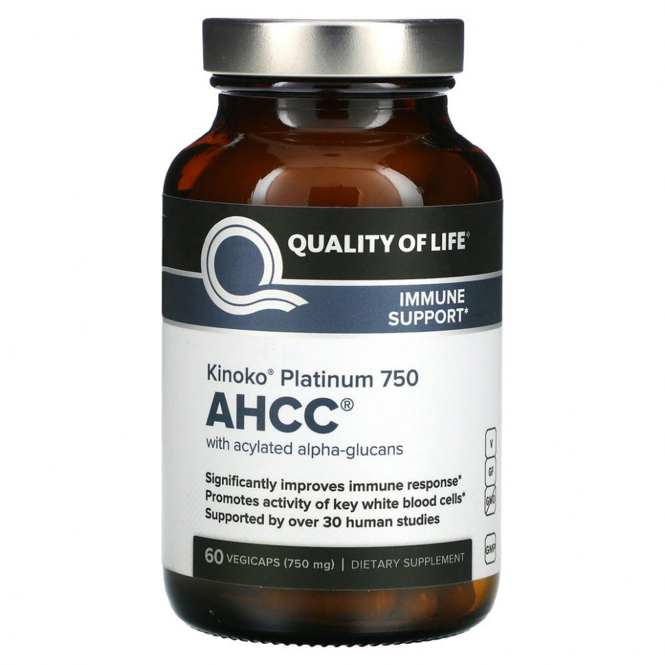  Quality of Life Labs, Kinoko Platinum AHCC,  , 750 , 60      -     , -, 