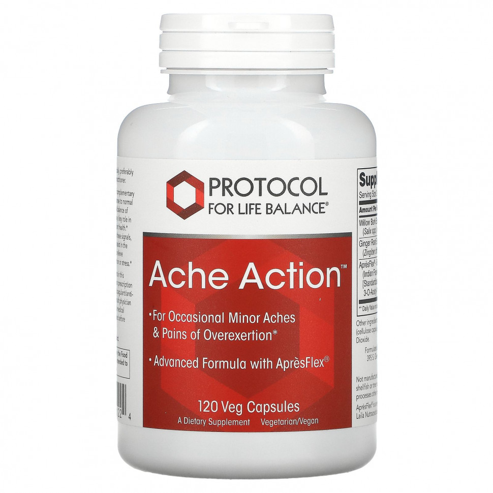������ ������ Protocol for Life Balance, Ache Action, 120 ������������ ������  IHerb (������) ����