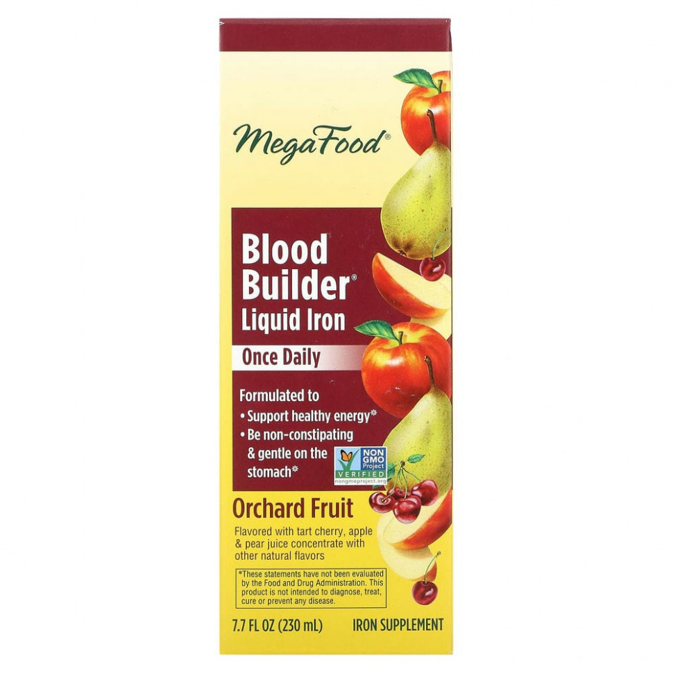 ������ ������ MegaFood, Blood Builder Liquid Iron, Once Daily, Orchard Fruit, 230 �� (7,7 ����. �����)  IHerb (������) ����