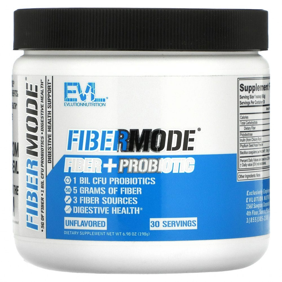 ������ ������ EVLution Nutrition, FiberMode, ��������� � ���������, ��� �������, 198 � (6,98 �����)  IHerb (������) ����