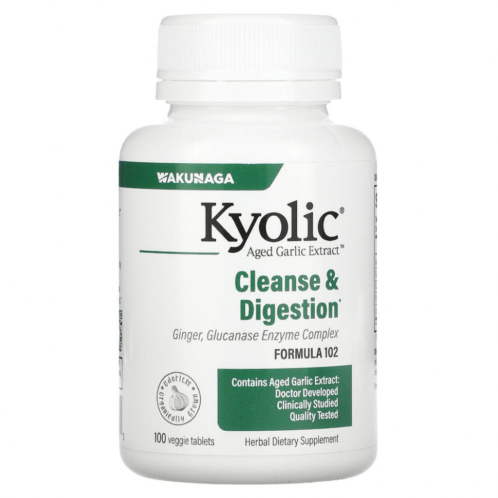  Kyolic, Kyolic Formula 102, Candida Cleanse & Digestion, 100 Vegetarian Tablets    -     , -, 