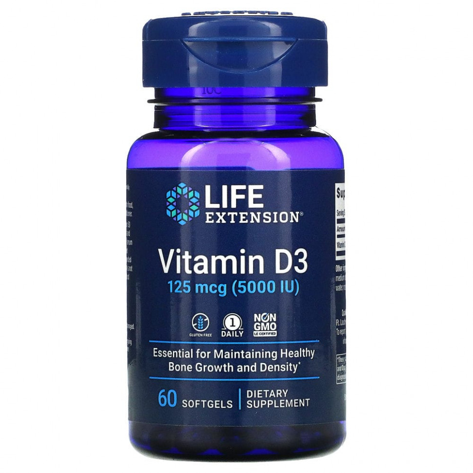  Life Extension,  D3, 125  (5000 ), 60     -     , -, 