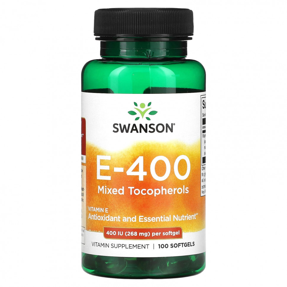 ������ ������ Swanson, E-400, ����� �����������, 400 �� (268 ��), 100 ������ ��������  IHerb (������) ����