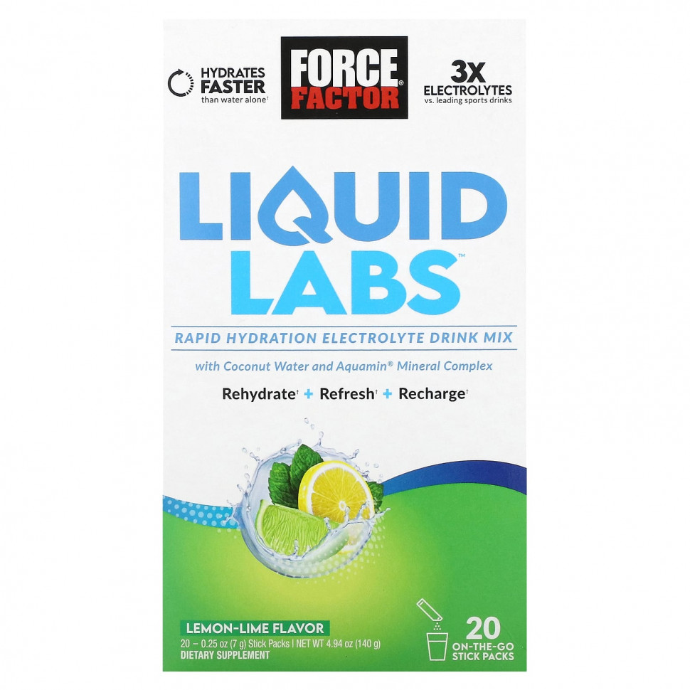 ������ ������ Force Factor, Liquid Labs, ����� � ����, 20 ��������� �� 7 � (0,25 �����)  IHerb (������) ����