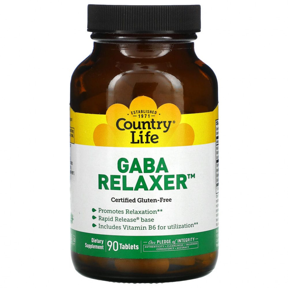 ������ ������ Country Life, GABA Relaxer, ����, 90 ��������  IHerb (������) ����
