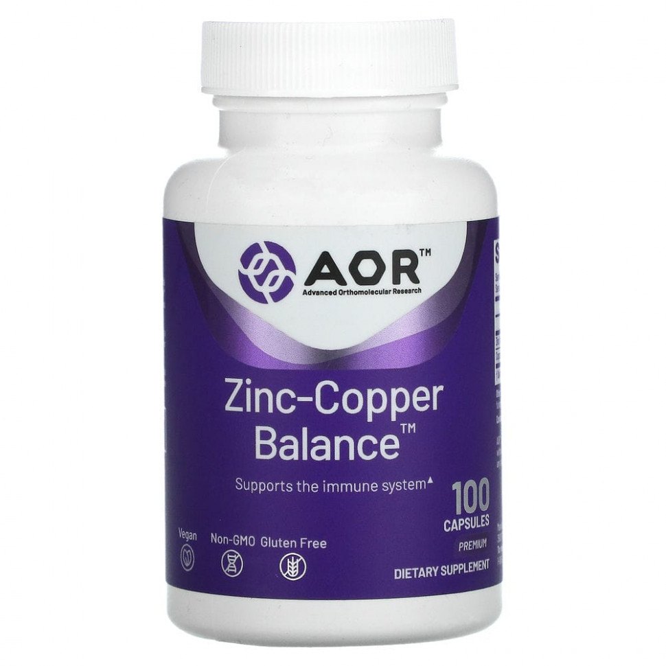  Advanced Orthomolecular Research AOR, Zinc-Copper Balance, 100      -     , -, 