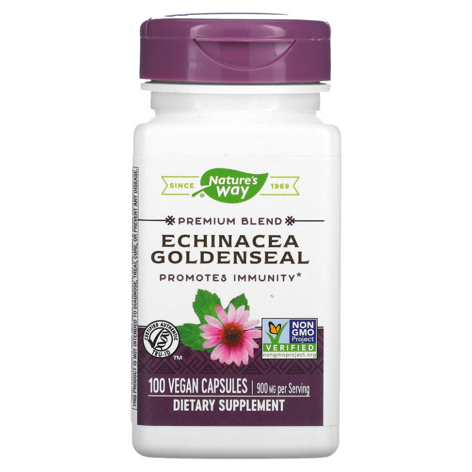  Nature's Way, Echinacea Goldenseal, 450 mg, 100 Vegan Capsules    -     , -, 