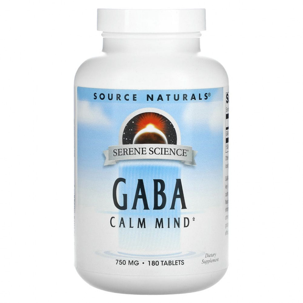 ������ ������ Source Naturals, GABA Calm Mind, ����, 750 ��, 180 ��������  IHerb (������) ����