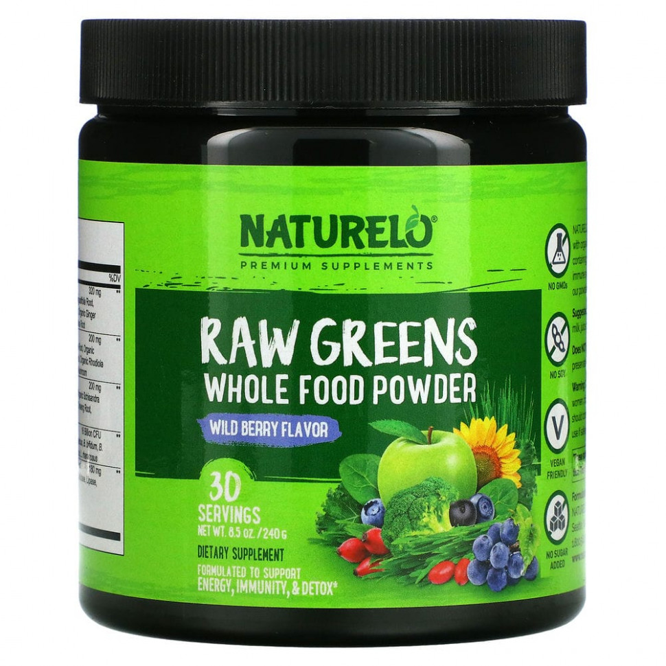  NATURELO, Raw Greens,    ,  , 240  (8,5 )    -     , -, 