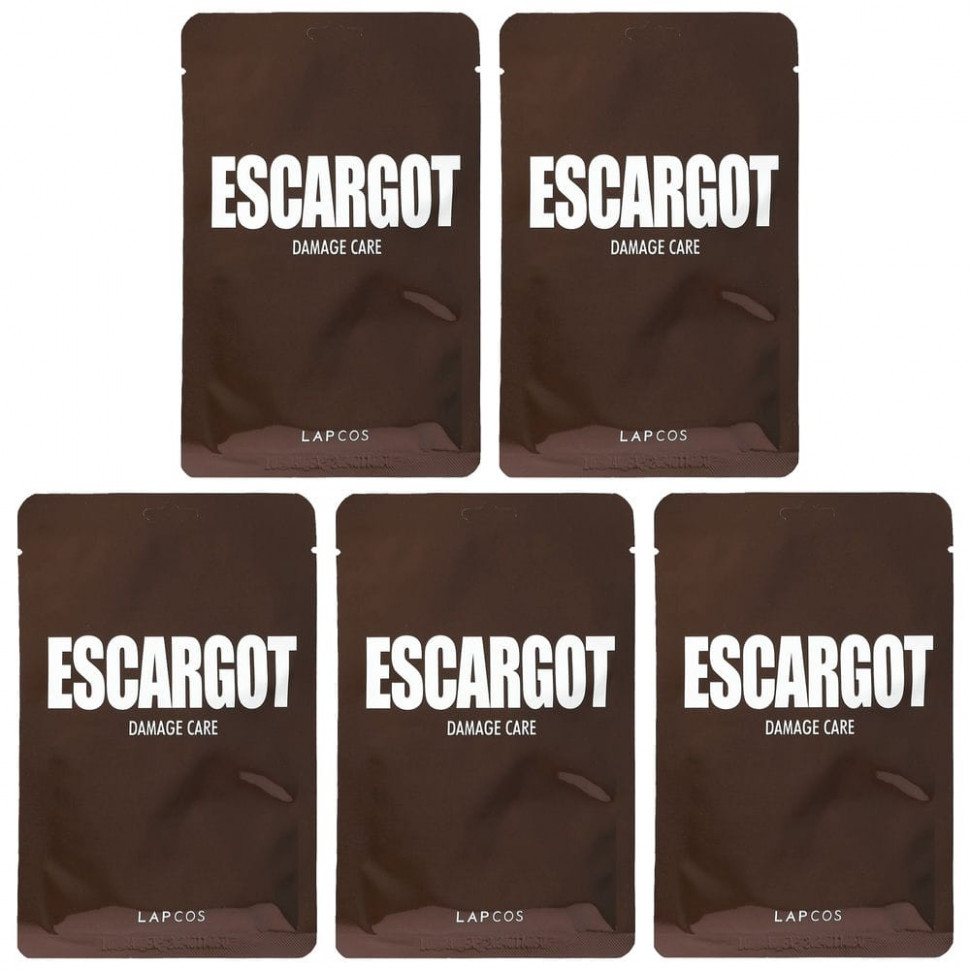 ������ ������ Lapcos, Escargot Damage Care Sheet Mask Set, 5 ��., 27 �� (0,91 ����. �����)  IHerb (������) ����
