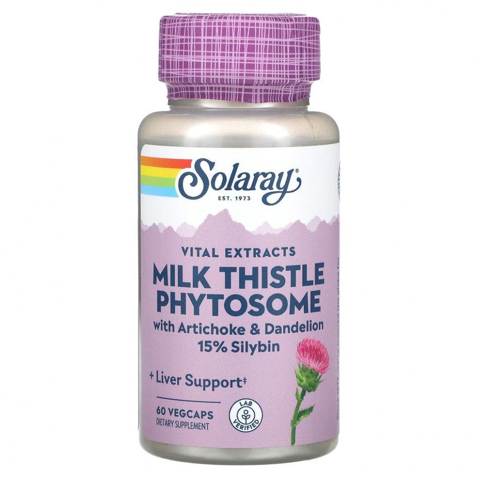  Solaray, Vital Extracts, Milk Thistle Phytosome, 60 VegCaps    -     , -, 