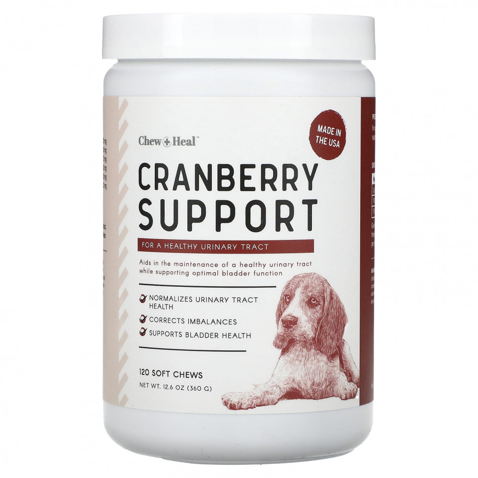  Chew + Heal, Cranberry Support,  , 120  , 360  (12,6 )    -     , -, 