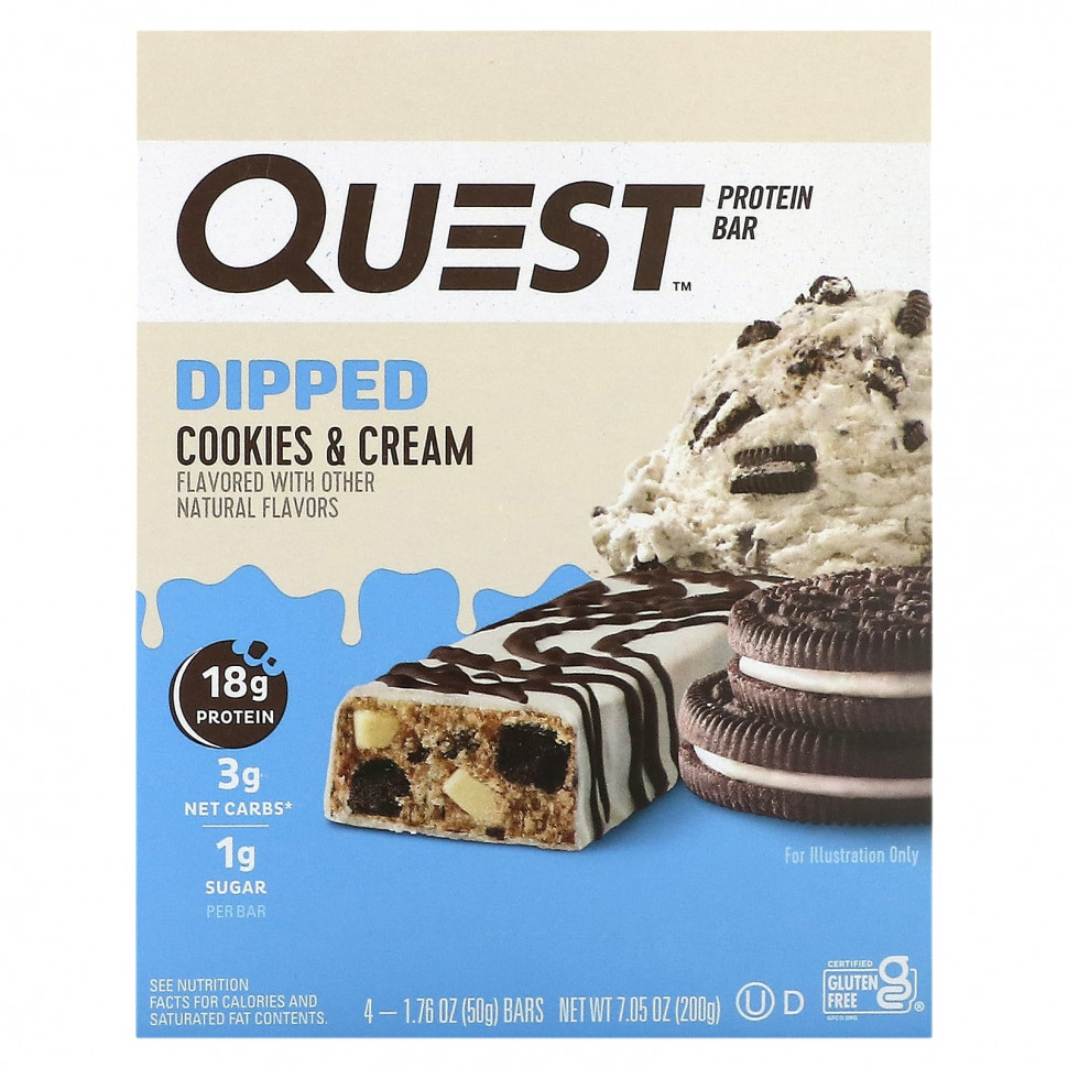 ������ ������ Quest Nutrition, ����������� ��������, ������� �� ��������, 4 ���������, 50 � (1,76 �����)  IHerb (������) ����