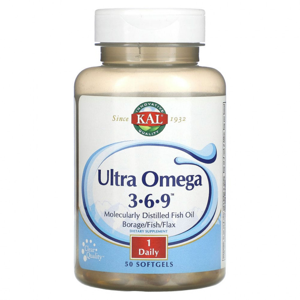 ������ ������ KAL, Ultra Omega 3, 6, 9, 50 ������ ��������  IHerb (������) ����