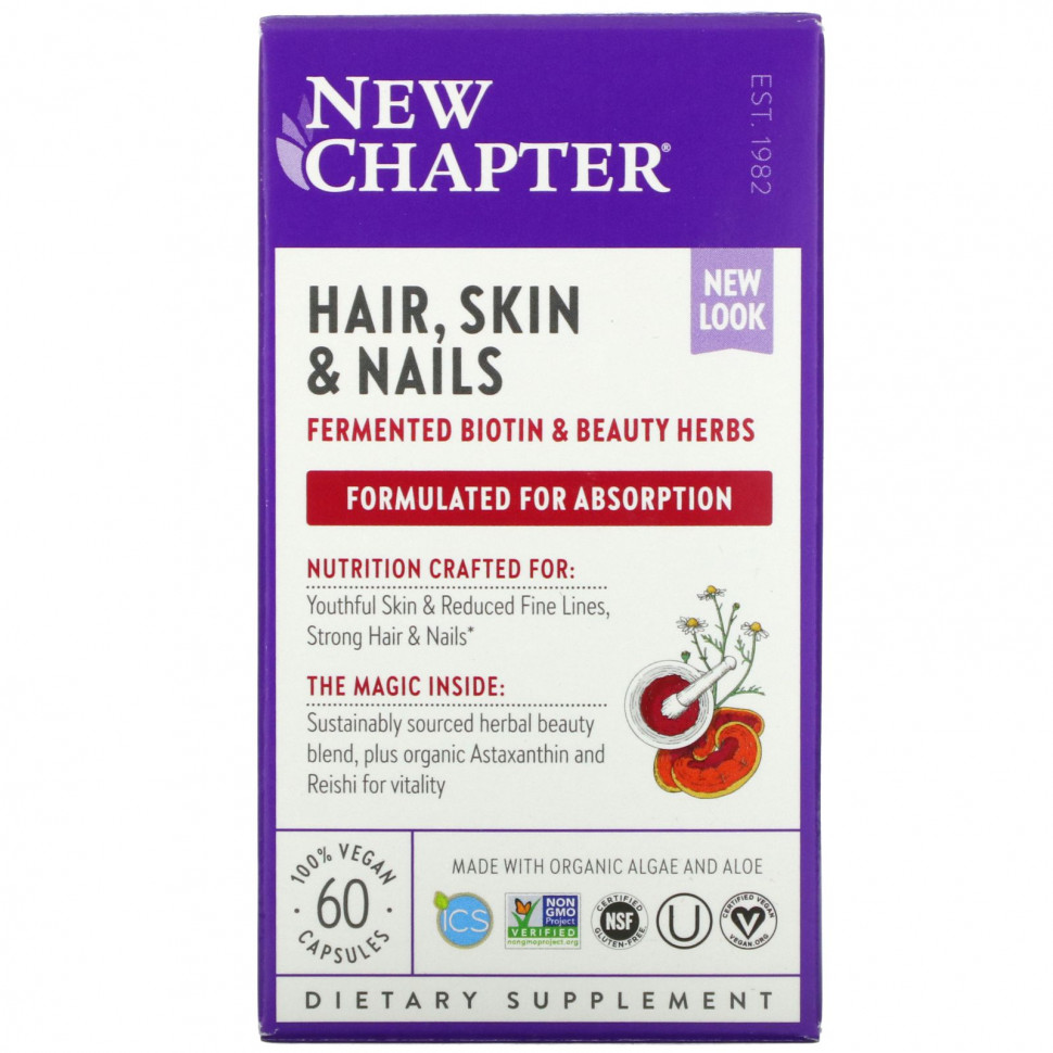  New Chapter, Perfect Hair, Skin & Nails, 60 Vegan Capsules    -     , -, 