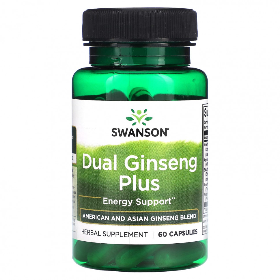  Swanson, Dual Ginseng Plus, 60     -     , -, 