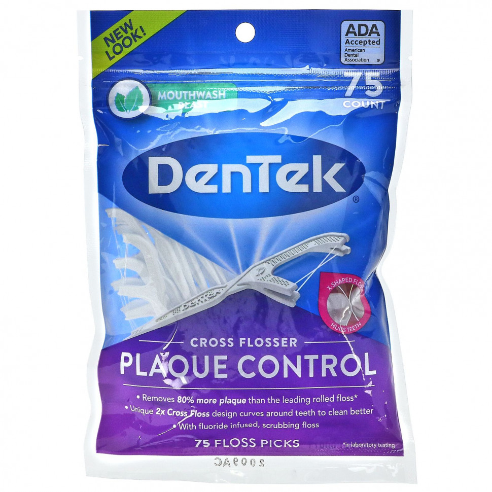 ������ ������ DenTek, Cross Flosser Plaque Control, �������� ��� ���������� ���, 75 ����  IHerb (������) ����